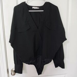 Good American Black Bodysuit Blouse